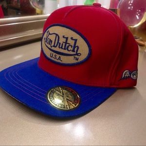 RED & BLUE VON DUTCH CAP
